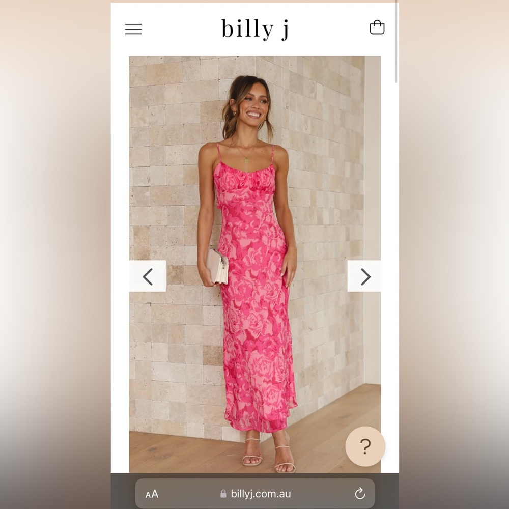 Pink floral Margie Midi Dress- Size 10 AU (Size 6 US)